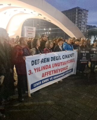 6 Şubat felaketinin 3. yılında İzmir Bayraklı’da anma