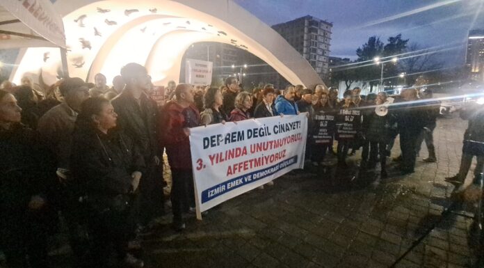 6 Şubat felaketinin 3. yılında İzmir Bayraklı’da anma