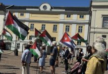Göteborg’da her hafta gerçekleşen Filistin eylemi bu hafta da gerçekleştirildi