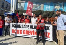 İşten Atılan Beşiktaş Belediyesi İşçileri Turan Çil ve Cem Çiftçi İçin Açlık Grevinin 5. Gününde Basın Açıklaması