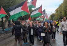 Göteborg’da Filistin için yapılan haftalık eylem bu hafta da gerçekleştirildi