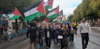 Göteborg’da Filistin için yapılan haftalık eylem bu hafta da gerçekleştirildi